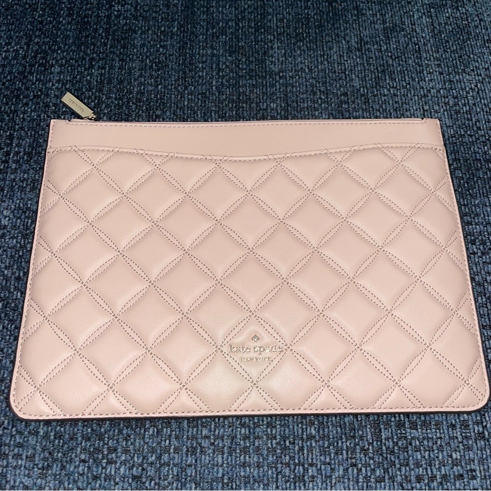 NWOT Kate Spade Pink Quilted Clutch